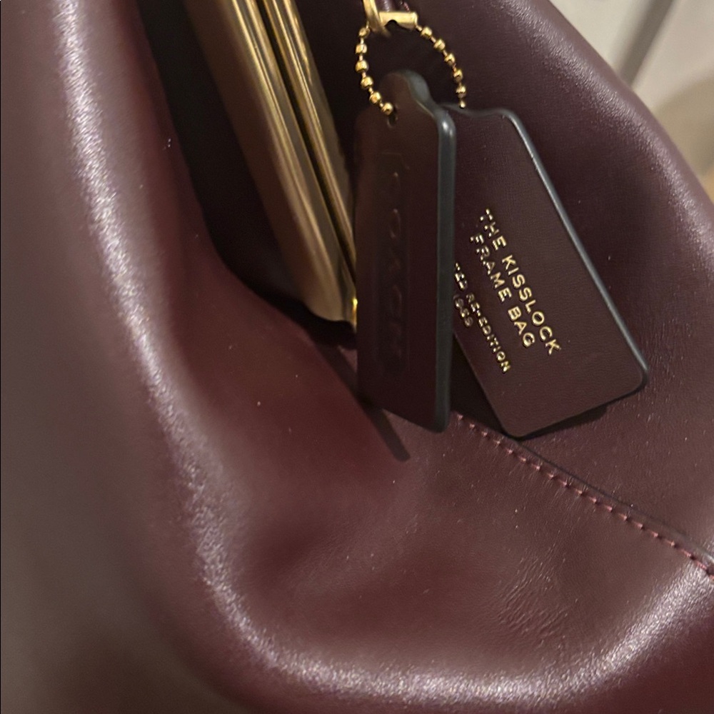 Coach Large Kisslock in Black Currant - Picture 2 of 7